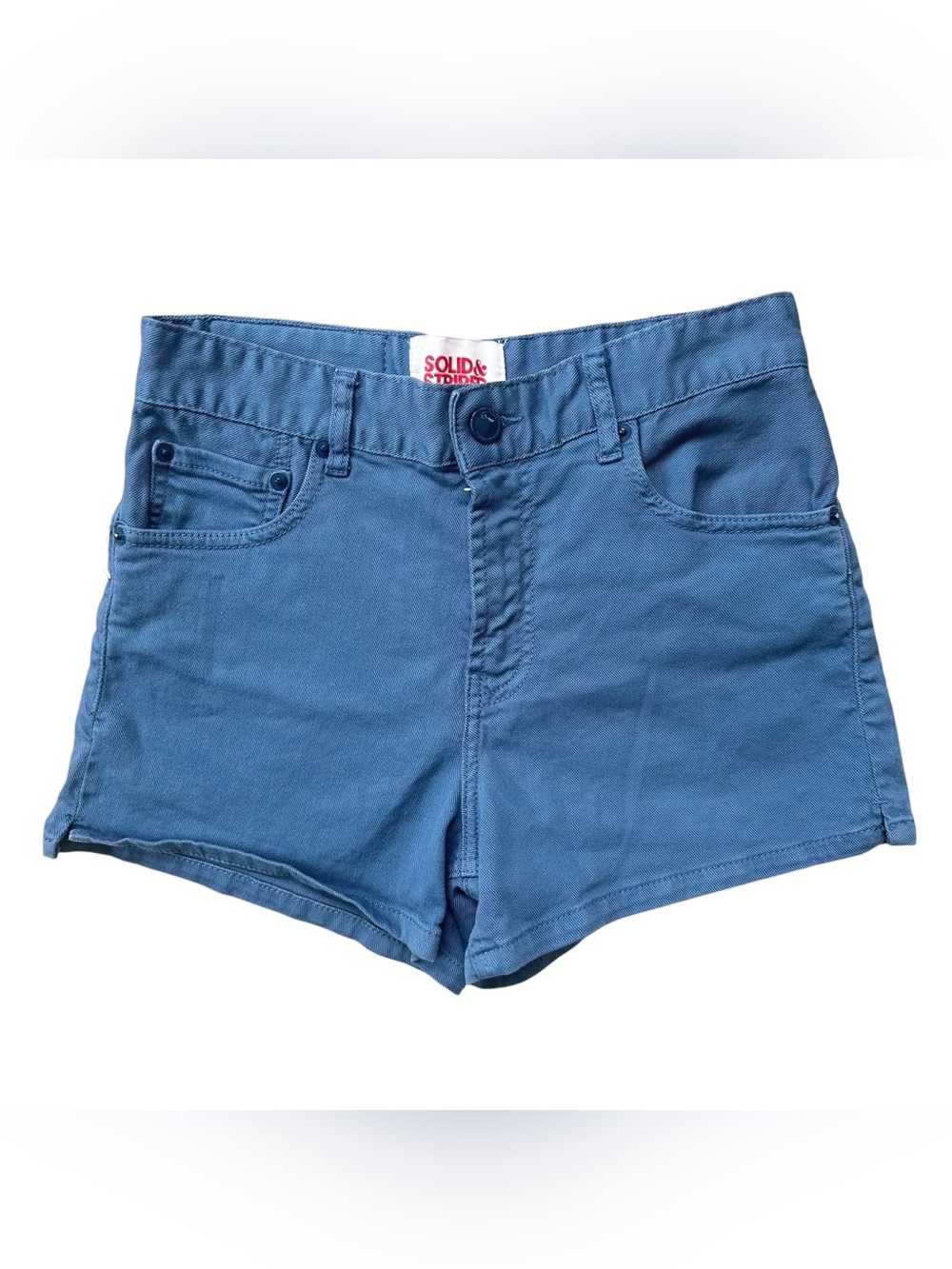 Solid & Striped Muted Blue Mid High Rise Zipper Fly Denim Shorts Size 25